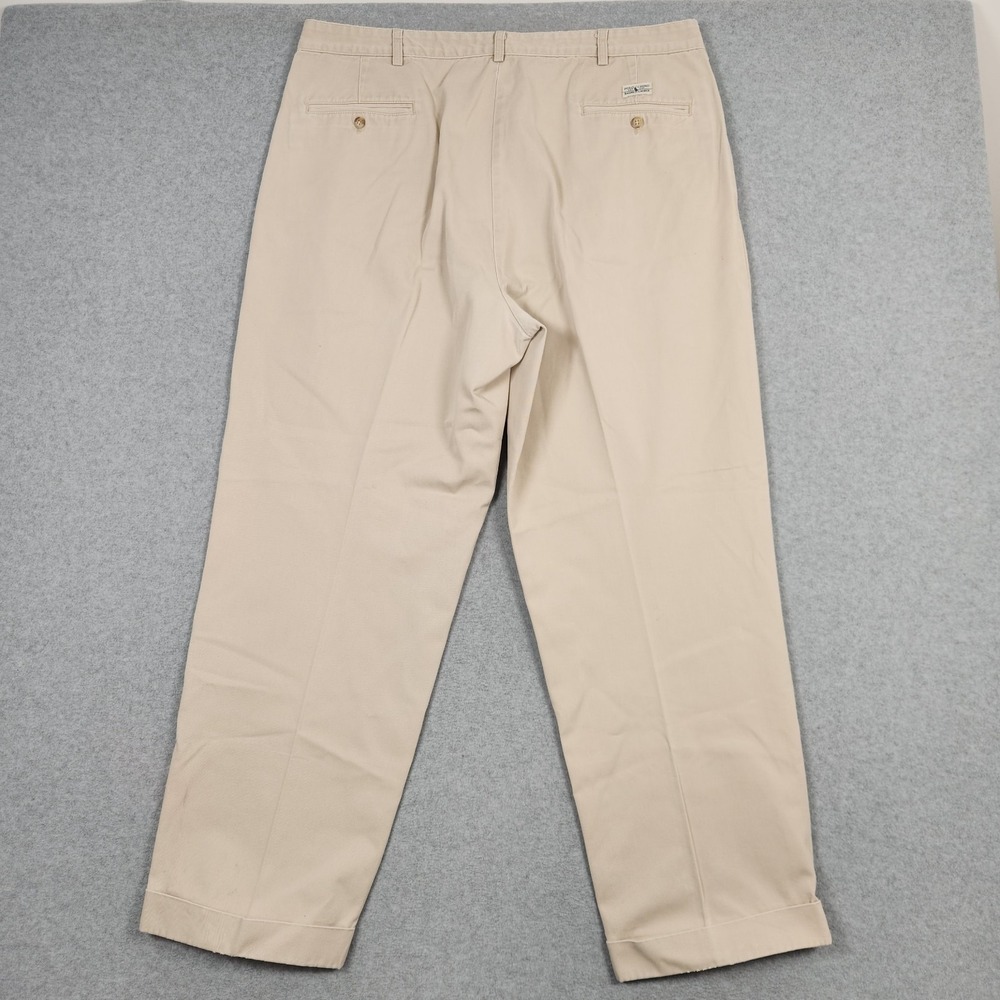 Vintage Polo Ralph Lauren Hammond Pant 40x30 (Act 38x30) Tan Pleated Chino USA - Picture 2 of 16